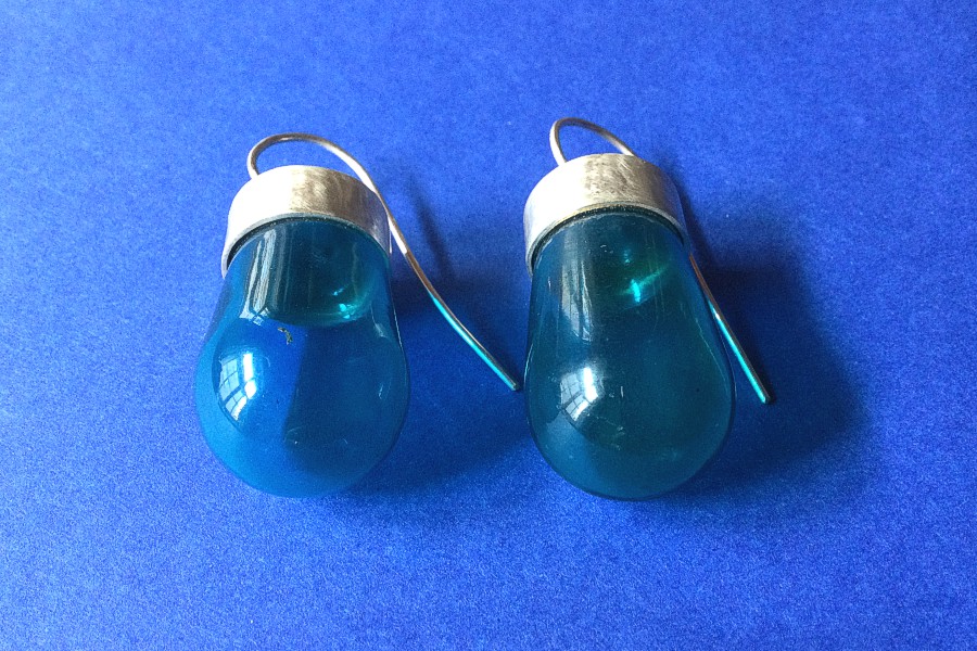 Ohrhänger Silber mit alten Glühbirnchen